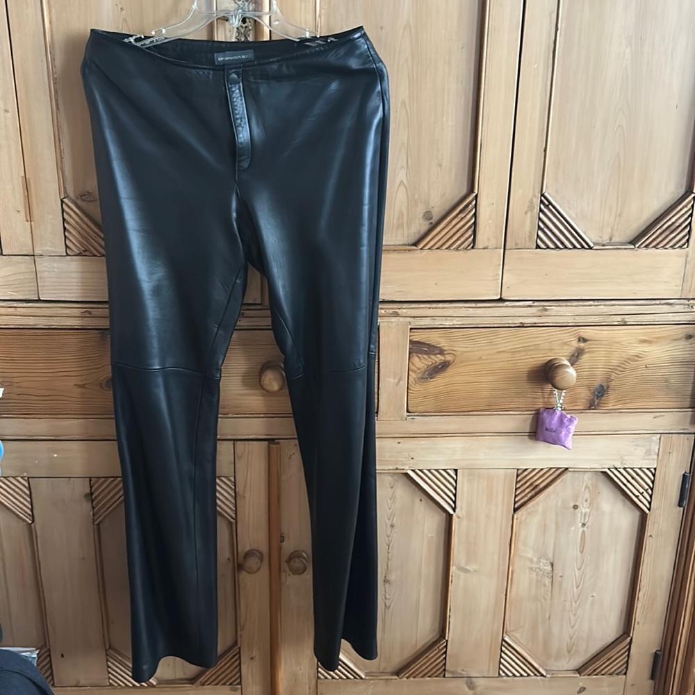 Black REAL leather pants, excellent condition!!
